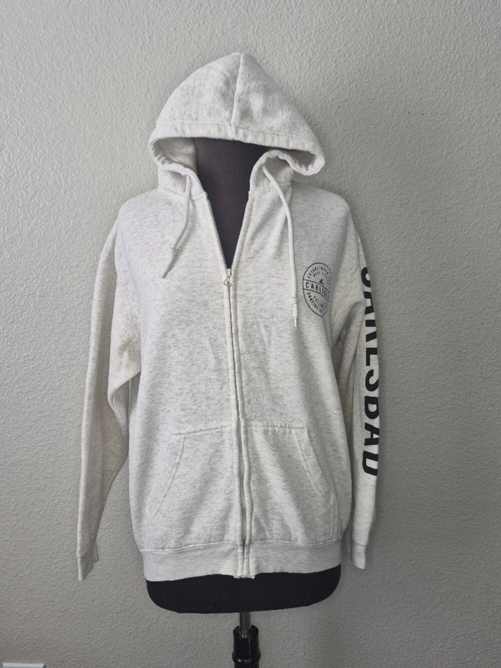 Pacific & Co Carlsbad California Full Zip Hoodie Heather Grey Medium Excellent